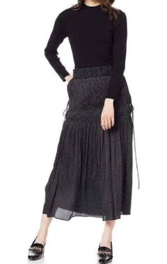 大人気✨FRAY I.D プリーツシャーリングニットコンビワンピース 黒 ドット