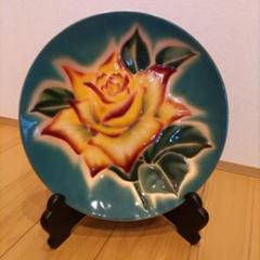 エマイユ七宝飾皿 七宝焼飾り皿 安藤七宝店 薔薇【未使用品】