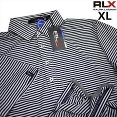 新品 RLX ラルフローレン 半袖ポロシャツ XL 白紺 吸湿発散＆ストレッチ