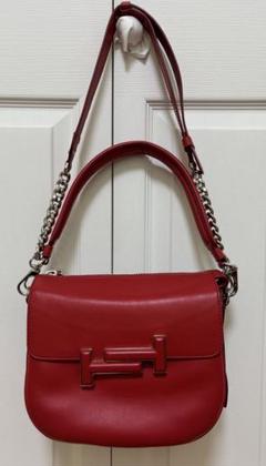極美品 トッズ オールレザー 2way ハンドバッグ ショルダーバッグ レッド トッズ TOD'S ハンドバッグ ショルダーバッグ レザー レッド