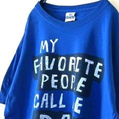ダッド マイ フェイバリット ピープル Tシャツ L ブルー 青 古着