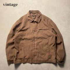 vintage フェイクスウェードワークジャケットスエードブルゾンモカブラウン