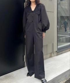 ameri SAILOR LACE COLLAR JUMP SUITブラック セール】SAILOR LACE COLLAR JUMP SUIT（つなぎ/オールインワン