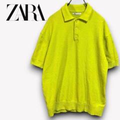 美品✨ザラ【40】ポロシャツ　オーバーサイズ　 イエロー　ゆったりBB3087