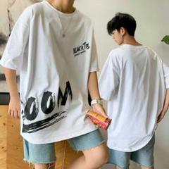 男性半袖Tシャツ純綿ゆったり丸首半袖白T夏メンズビッグサイズTシャツファッション