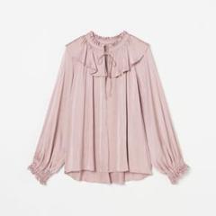 未使用品　24年　HELIOPOLE SATIN RUFFLES BLOUSE