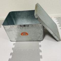 ブリキ 持ち手付き 角型 昭和レトロ ヴィンテージ 米びつ 収納ケース　③