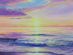夕暮れの海②】アクリル画 F3 風景画 絵画 原画 海の絵 - メルカリ