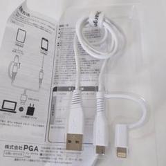 LMC10M04WH(ホワイト) 変換コネクタ付き 2in1 USBケ-ブル