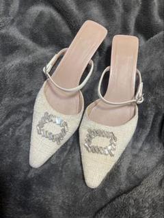 靴 Her lip to Tweed Crystal Mules beige 2025年最新】tweed crystal mulesの人気アイテム - メルカリ