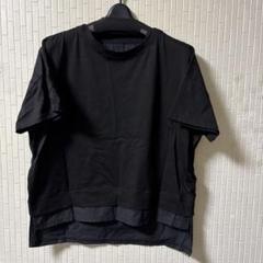 異素材使いカットソー(背中クロス式)