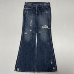 00s Levi’s 襤褸 ダメージ デニム フレアパンツ ヒゲ 蜂の巣