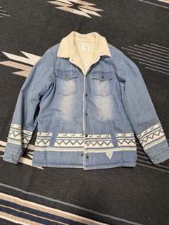 入手困難】オルテガ柄 デニムジャケット vintage 革 古着