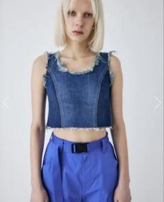 MOUSSY PANEL DENIM SLEEVELESS トップス