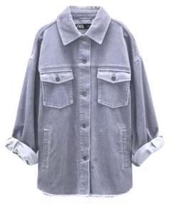 オーバーサイズブルゾン 青 コーデュロイ襟 6 roku 水色 青 ブルー コーデュロイ ジャケット オーバーサイズ ZARA