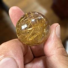 【極上品】ゴールドルチルスフィア　丸玉　クリア