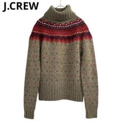 美品　J.CREW　ウール混　タートルニット　S　ブラウン　b5b031