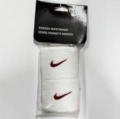 2個セット Nike スウッシュリストバンド ホワイト/レッド - メルカリ