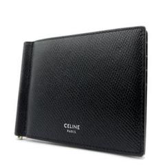 【美品】セリーヌ マネークリップ 現行 ビルクリップ レザー ロゴ メンズ 黒 美品】セリーヌ マネークリップ 現行 ビルクリップ レザー ロゴ