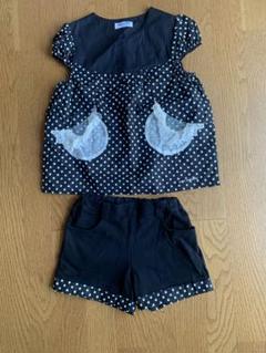 再々値下　pom ponette 水玉　トップスショートパンツセット 140cm
