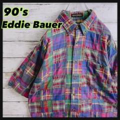 【山タグ 】90's EddieBauerエディーバウアー 黒タグ パッチワーク