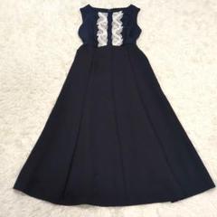 ANAYI アナイ ジョーゼットボートネックワンピース レース切替