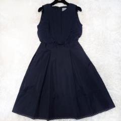 美品*FOXEY ブライトダイヤ カットワーク ひざ丈ワンピース