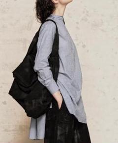 24SS✨美品　Y's　ワイズ　コットンストライプバックタイブラウス　長袖シャツ