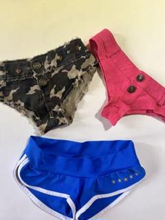 迷彩柄・ピンク・青ショートパンツ3点セット