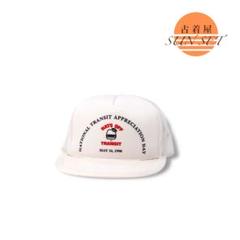 90s 美品 TRANSIT ビンテージ メッシュ キャップ プリント ホワイト
