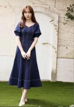 極美品 ハーリップトゥ デニムドレス デニムワンピース Mサイズ