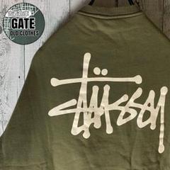 【※希少色】stussy ステューシー★ビッグロゴ スウェット カーキ XL