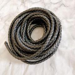 レザー 6mm 5m 黒 ハンドメイド 手芸 パーツ アクセサリー 組紐 ビーズ
