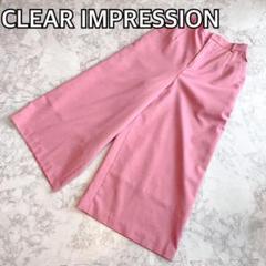 【ビジネス・カジュアルにも♡】クリアインプレッション ワイドパンツ ピンク S
