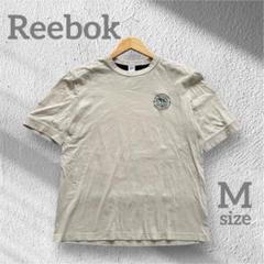 Reebok リーボック　ベージュ Tシャツ ロゴ刺繍　Mサイズ　半袖　トップス