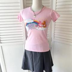 Care Bears ケアベア Tシャツ ピンク 虹 S〜M相当 ぴちT