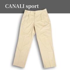 美品 CANALI sport スラックス ゴルフパンツ ベージュ XL 夏