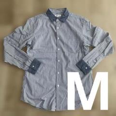 PLST ストライプ柄 長袖シャツ Mサイズ　百貨店