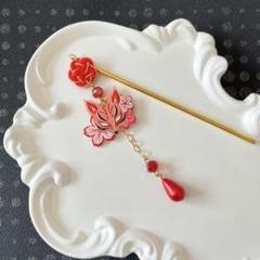 ❤️ 簪　かんざし　きつね　梅結び　水引　祭り　和装　ハンドメイド ❤️ 簪かんざしきつね梅結び水引祭り和装ハンドメイド