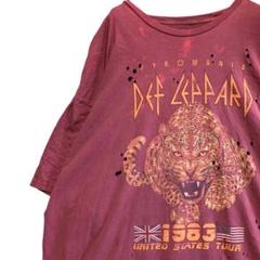 BGKB バンド Tシャツ 古着 赤 デフレパード ロック ツアー