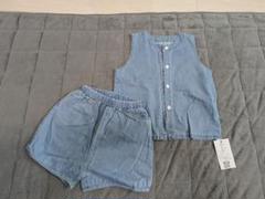 デニム ベストとショートパンツセット 110cm