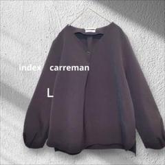 index Carreman フォーマル キレイめ ブラウス Ｌ ブラック長袖