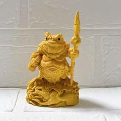 11cm ゴールドヒキガエル 彫刻 木彫り 中国神話 動物像家の装飾