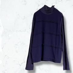 2338♡コムサデモード♡ドッキングカットソー 紫 9 長袖 タートルネック