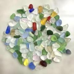 小粒シーグラス人工 ハンドメイドパーツカラフル工作研磨安全160gS.