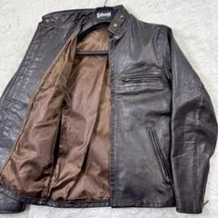 schott ライダースジャケット　シングル　ブラウン　本革　USA製