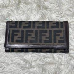 【希少】FENDI ペカン　長財布　ブロックチェック　ヴィンテージ　レア　美品 希少】FENDI ペカン 長財布 ブロックチェック ヴィンテージ レア