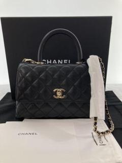 新品 新作 CHANEL ココハンドル ミニ キャビアスキン マトラッセ 黒