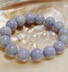 極上！糸魚川青海産ラベンダー翡翠ブレスレット12mm