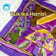 Yukiko Hanai ユキコハナイ 大判スカーフ　花と果物柄　紫 ピンク